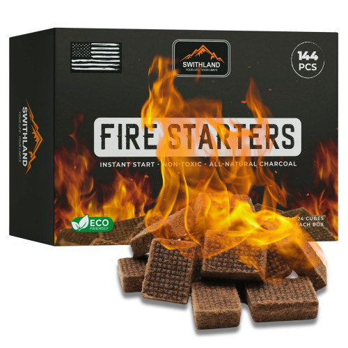 SWITHLAND | 144 PCS | Fire Starter,Fire Starters,Fire Starter Sticks,Charcoal Starter,Firestarter,Fire Starter Kit,Fire Starter Cubes,Fatwood Fire Starter Sticks,Tumbleweeds Fire Starter