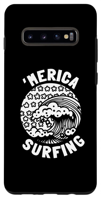 Galaxy S10+ Surfer Surfboard Surfrider - Waves Surfing 4th Of July Case