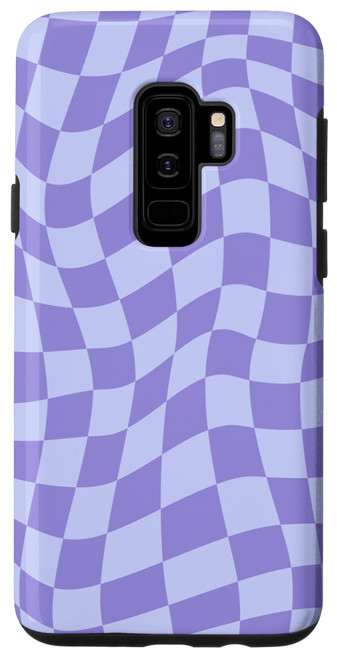 Galaxy S9+ Swirl Checkered Purple Vintage Checkerboard Case