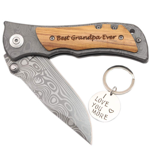 Corfara Best Grandpa Ever Pocket Knife - Best Gifts for Grandpa Birthday Gifts, Gifts for Grandpa Gifts from Grandkids Granddaughter for Fathers Day