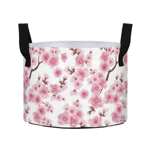 Sinestour Cherry Blossom Pink Grow Bags 7 Gallon Fabric Pots with Handles Heavy Duty Pots for Plants Thickened Nonwoven Aeration Plant Grow Bag for Garden Fruits Flowers Tomato Vagetables