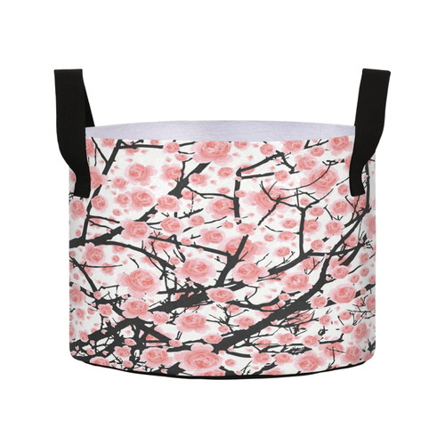 Sinestour Pink Cherry Tree Grow Bags 7 Gallon Fabric Pots with Handles Heavy Duty Pots for Plants Thickened Nonwoven Aeration Plant Grow Bag for Tomato Potato Fruits Flowers Garden