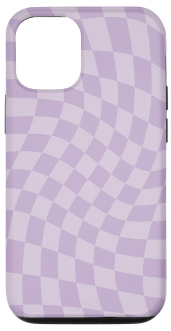 iPhone 14 Wisteria Purple and Lavender Checkered Swirl Checkerboard Case