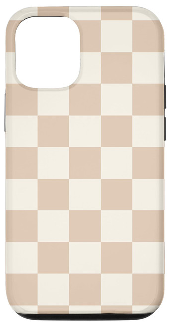 iPhone 15 Light Beige Classic Checkered Big Checkerboard Case