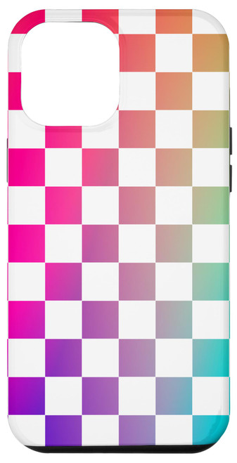 iPhone 15 Plus Checkered Rainbow Checkerboard Pattern Style Case