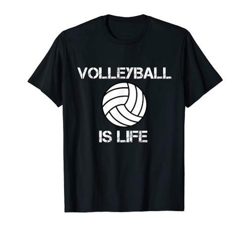 Vintage Retro Volleyball Is Life T-Shirt Player Coach Gift T-Shirt