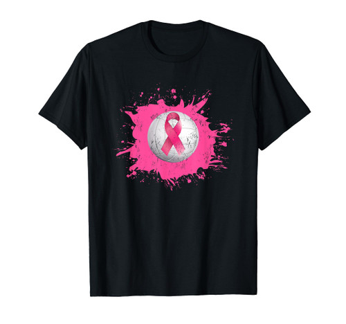 Volleyball Pink Ribbon Breast Cancer Awareness T-Shirt Volleyball Pink Ribbon Breast Cancer Awareness T-Shirt