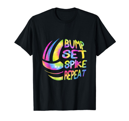 Volleyball stuff attire tie dye gift for a teen girl player T-Shirt