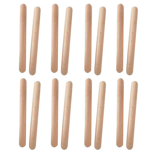 8 pairs Wood Rhythm Sticks, Professional Natural Hardwood Claves, Musical Instrument Classical Rhythm Sticks Percussion Rhythm Sticks, Rhythm Sticks Musical Gift(wood)