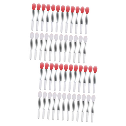 Balacoo 48 Pcs Translucent Lip Balm Lip Bulk Lip Gloss Silicone Applicator Tool Lip Brush Wand Lip Mask Applicator Silicone Lip Film Brush Aluminum Tube Miss Multicolor Applicator Brush