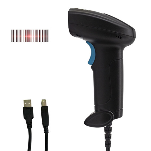HUIOP Barcode Scanner,1D Barcode Scanner Handheld USB Bar Code Reader Manual Trigger/Auto Continuous Scanning Support Paper Code Compatible with Windows Android Mac for Supermarket Retail Store