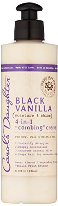 Carol's Daughter Black Vanilla Moisture & Shine 4-in-1 Combing Creme For Dry Hair and Dull Hair, with Sweet Almond Oil and Vanilla Fruit Extract, Hair Detangler, 8 fl oz (Packaging May Vary) Carol's Daughter Black Vanilla Moisture & Shine 4-in-1 Combing Creme For Dry Hair and Dull Hair, with Sweet Almond Oil and Vanilla Fruit Extract, Hair Detangler, 8 fl oz (Packaging May Vary)