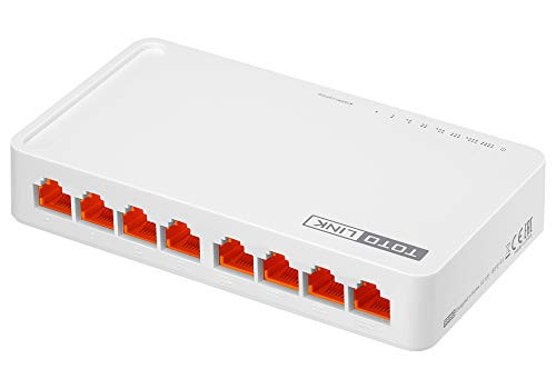 TOTOLINK 8-Port Fast Ethernet Unmanaged Network Switch, Ethernet Splitter, Ethernet Hub, Plug and Play, Fanless, Quiet (S808)