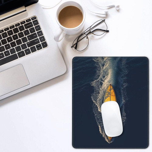 Gaming Mousepad Surfboard Print Rectangle Mouse Pad Non-Slip Rubber Base Mouse Pads with Durable Stitched Edges for Computers Laptop Office Decor