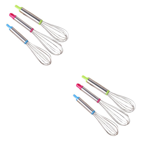Luxshiny 6 Pcs Beaters for Hand Mixer Manual Blender Stainless Steel Whisk Wire Whisk Metallic Balloons Manual Egg Whisk Manual Egg Beater Stainless Steel Egg Blender Beat Eggs Baking Tools
