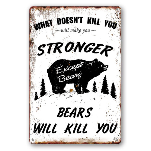 Bear Jigsaw Puzzles 35 Pieces for Adults -What Doesn't Kill You Makes You Stronger Except Bears Will Kill You Wooden Puzzles for Adults and Family Home Decoration Family Entertainment
