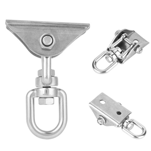 Dioche Stainless Steel Ceiling Hooks Heavy Duty, Rotatable Hammock Swing Hanger Hook Fixed Plate Hanging Chair Kit Accessory for Swing, Yoga, Hammock