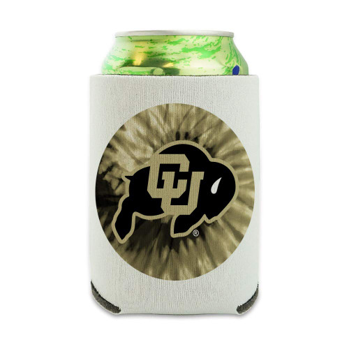 University of Colorado Tie Dye Can Cooler - Drink Sleeve Hugger Collapsible Insulator - Beverage Insulated Holder