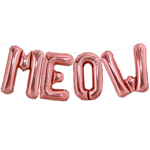 TONIFUL Cat Birthday Party Balloons - 16 Inch Rose Gold Meow Letter Foil Balloons for Cat Birthday Party Pet Adoption Kitten Cat Theme Birthday Party Supplies TONIFUL Cat Birthday Party Balloons - 16 Inch Rose Gold Meow Letter Foil Balloons for Cat Birthday Party Pet Adoption Kitten Cat Theme Birthday Party Supplies