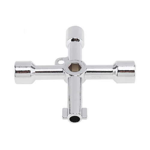 CREAP Universal Cross Key 4 In 1 Multi-function Triangle Key Plumber Triangle for Gas Electric Meter Cabinets Bleed Radiators (Color : Silver 1)
