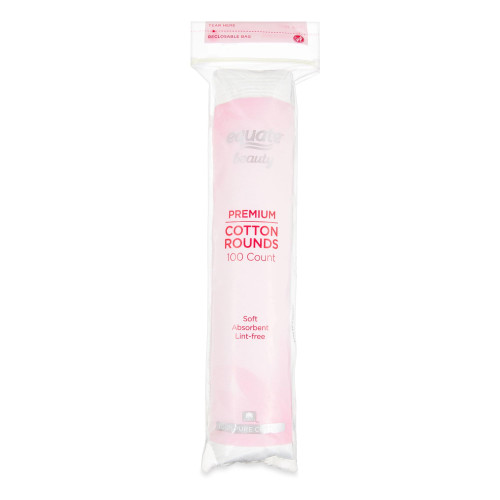 Equate Beauty Premium Cotton Rounds Facial Pads - 100ct Premium Rounds