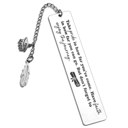 Graduation Gifts Bookmark, Inspirational Metal Bookmark with Chain 2023 Bookmark Funny Bookmark Bookish Gifts for Book Lovers for Teen Boys Girls