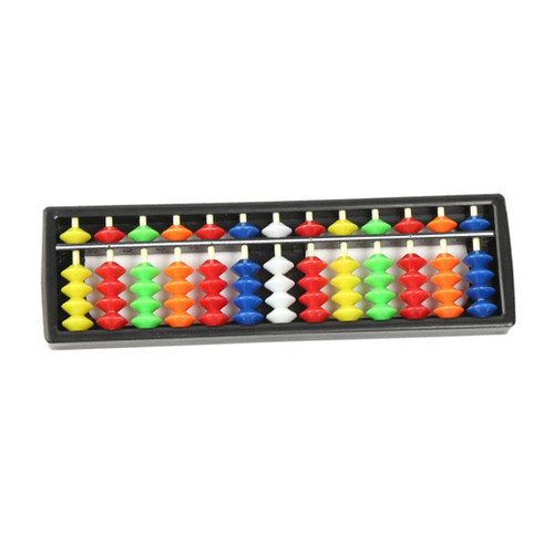 Plastic Abacus Arithmetic Soroban Calculating Tool 13 Rods with Colorful Beads Great Educational Tool for Kids 1pc.