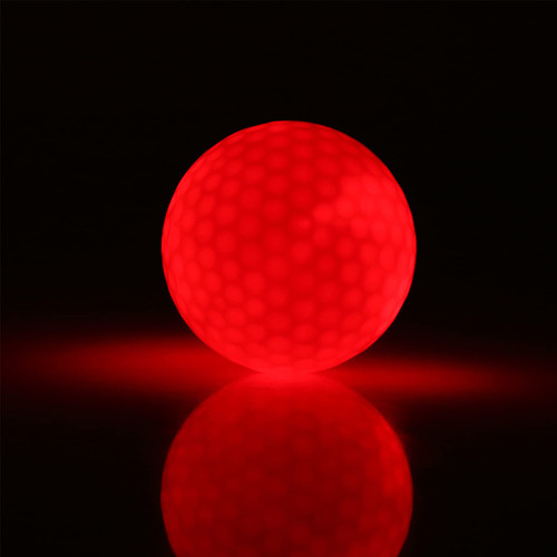 Glow Golf Ball, LED Light Up Golf Ball Glowing in The Dark Golf Ball 6 Colors for Your Choice for Dark Night Sport Practice Training(Red)