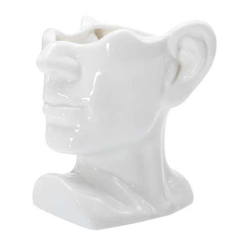 MERRYHAPY 1pc Face Flowerpot Small Planter Pots Head Planter Nordic Vase Face Flower Pot Creative Planter Pot for Plants Planters Ceramics Cactus White Succulent Plant