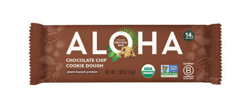 ALOHA Organic Plant-Based Protein bar, Chocolate Chip Cookie Dough, 1.98 Oz