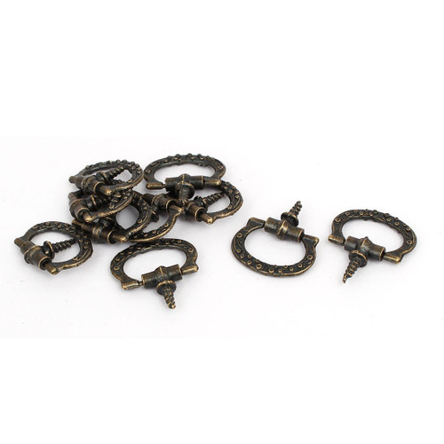 uxcell Jewelry Case Gift Box Metal Pull Handle Bronze Tone 26mmx23.5mmx5.5mm 10pcs