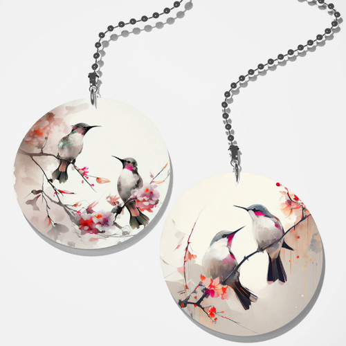 Gotham Decor Set of 2 Coordinating Hummingbird Pair Fan/Light Pull Set/Bird Fan Pull