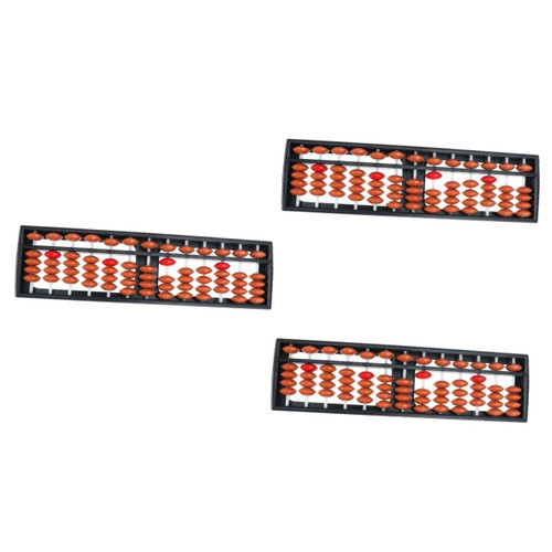 ibasenice Soroban Calculating Tool 3pcs 13 Arithmetic Abacus Soroban Abacus Small Tool Wooden Abacus