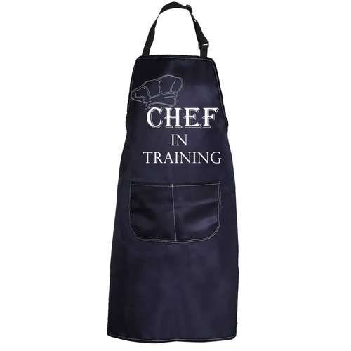 PXTIDY Chef In Training Kitchen Apron New Chef Gifts Culinary Gifts for Chefs Culinary Students Gift Culinary School Chef Apron Graduation Gift (Black)