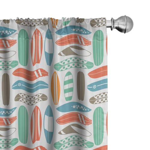 Ambesonne Surfboard Curtains, Colorful Surfing Sea Pattern Summer Travel Illustration in Retro Colors, Window Treatments 2 Panel Set for Living Room Bedroom, Pair of - 28" x 63", Coral Orange Ambesonne Surfboard Curtains, Colorful Surfing Sea Pattern Summer Travel Illustration in Retro Colors, Window Treatments 2 Panel Set for Living Room Bedroom, Pair of - 28" x 63", Coral Orange