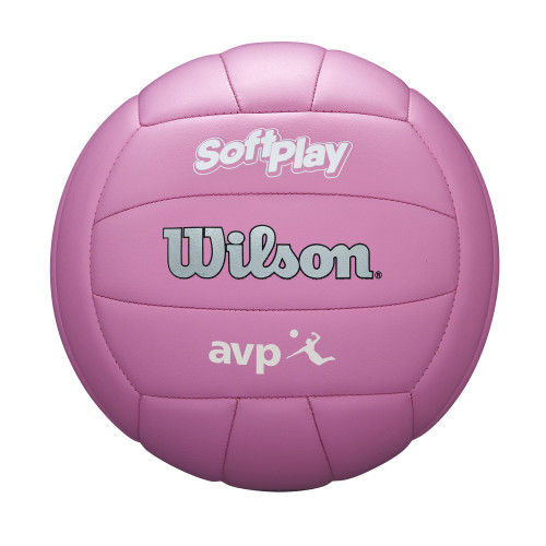 Wilson AVP Soft Play Volleyball - Official Size, Pink, 18-Panel, Machine-Sewn Construction, Butyl Rubber Bladder Wilson AVP Soft Play Volleyball - Official Size, Pink, 18-Panel, Machine-Sewn Construction, Butyl Rubber Bladder