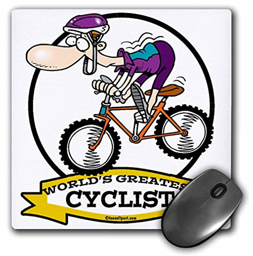 3dRose LLC 8 x 8 x 0.25 Inches Mouse Pad, Funny Worlds Greatest Cyclist Men Cartoon (mp_103098_1) 3dRose LLC 8 x 8 x 0.25 Inches Mouse Pad, Funny Worlds Greatest Cyclist Men Cartoon (mp_103098_1)