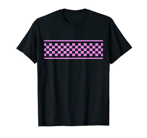 Pink Checker Pattern Checkerboard Skater Surfer Style Teens T-Shirt
