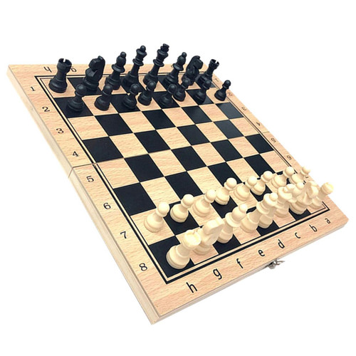 VICASKY 1 Set International Chess Board Game for Kids Childrens Board Games Chess Board Folding Chess Set Educational Chess Set Magnetic Force Checkers Chinese Chess Toy Travel Piece Wood