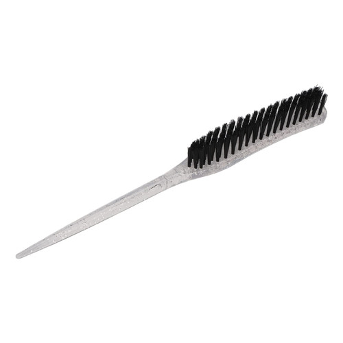 Hair Teasing Brush,Glitter Handle,Teasing Brush,Rat Tail Teasing Brush Glitter Handle Soft Nylon Back Combing Teasing Hair Brush for Back Combing (Silver)