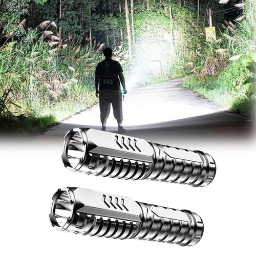 Irasas Multifunctional Rechargeable Flashlight, Black Light Flashlight Powerful, 2023 New Charger and Flashlight 2 in 1, Special Forces Strong Light Flashlight (2PCS)