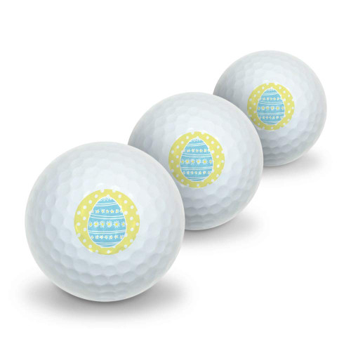 GRAPHICS & MORE Cute Blue Easter Egg with Daisies Novelty Golf Balls 3 Pack