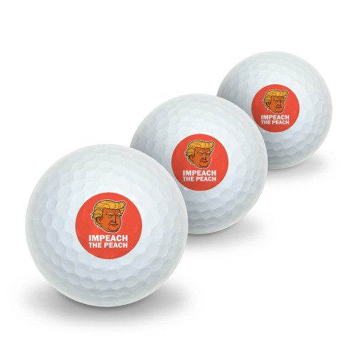GRAPHICS & MORE Impeach The Peach Donald Trump Funny Novelty Golf Balls 3 Pack