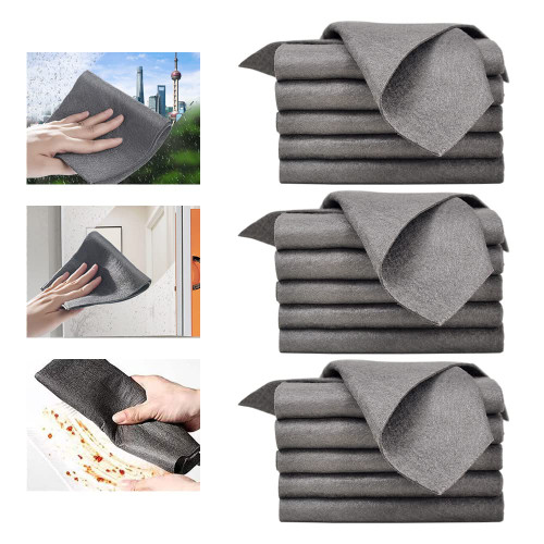 15PCS Thickened Magic Cleaning Cloth, Reuseable Streak Free Microfiber Cloth, Magic Fiber Microfiber Cleaning Cloth, Multipurpose Miracle Cloth Microfiber Towels Rags for Kitchen, Window, Glass, Cars