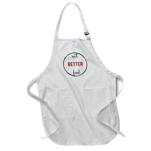 3dRose Simple Design about Food and Text of Eat Better Food - Aprons (apr-364362-1) 3dRose Simple Design about Food and Text of Eat Better Food - Aprons (apr-364362-1)