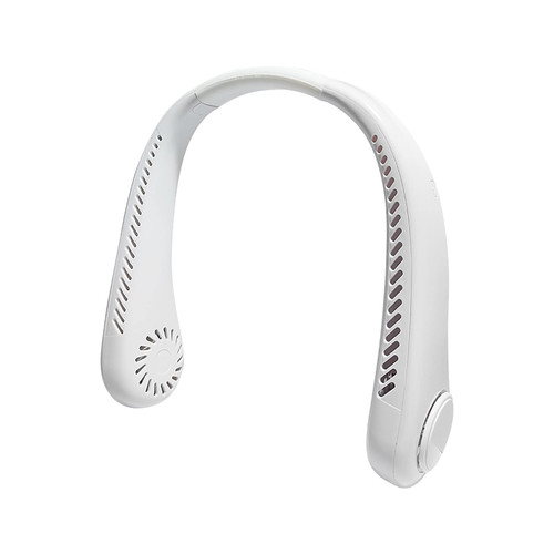 Portable Neck Fan, Hands Free Bladeless Fan, Battery Operated Wearable Personal Fan, Leafless, Rechargeable (White)