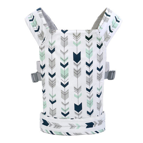 LAT Baby Doll Carrier for Kids Baby Doll Accessories Front and Back Carrier for Doll Original Cotton Flower Printed Baby Doll Backpack Carrier for Little Girls and Boys (Green Arrow)