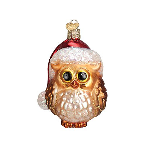 Old World Christmas Ornaments: Santa Owl Glass Blown Ornaments for Christmas Tree