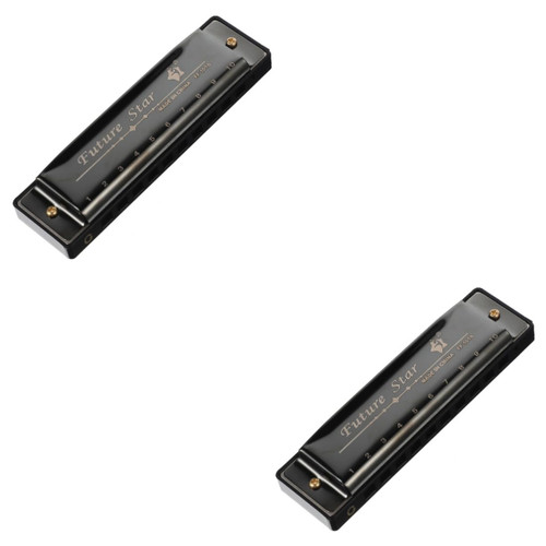 2pcs ten hole harmonica musical harmonica kids musical instrument harmonica key harp mouth children harmonica diatonic harp toddler guitar for kids student portable abs set