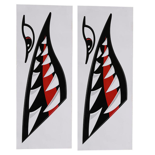 2Pcs Shark Teeth Mouth Kayak Stickersm, Kayak Decals Waterproof DIY Funny Graphics Accessories For Car Kayak Canoe Fishing Boat Truck Decoration Funny Boat Stickers